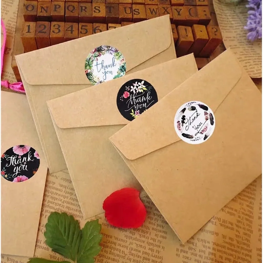 Floral Thank You Stickers Roll